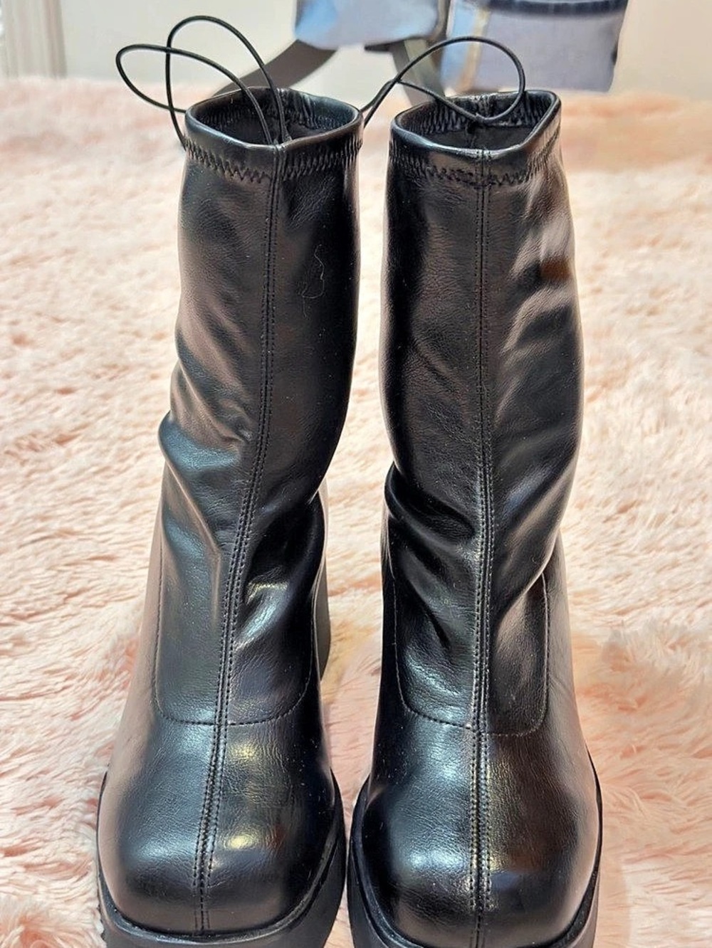 Women's Black Heeled Knee-High Boots Like New